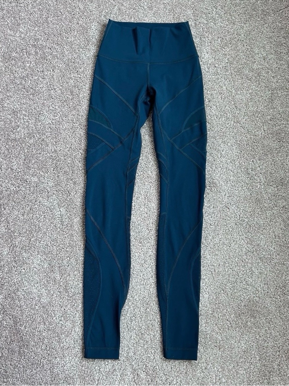 Women’s Lululemon Wunder Under High-Rise Tight Mesh 28" Royal Emerald Size 2 - Picture 6 of 15